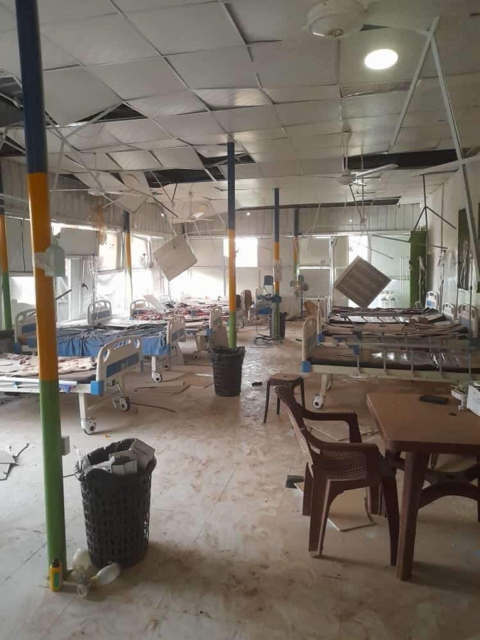 Damage to Babiker Nahar Pediatric Hospital in El Fasher, capital of North Darfur following an airstrike, May 11, 2024.