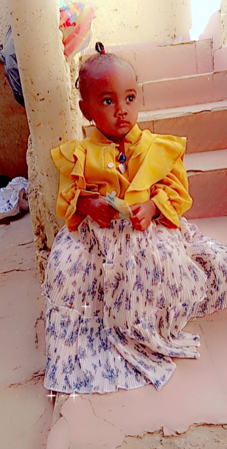 A photo of 2-year-old Safia who was hit by a stray bullet while in her home in the Naga neighborhood of N’Djamena on May 9, 2024 following the announcement of the provisional results of the Chad presidential elections.
