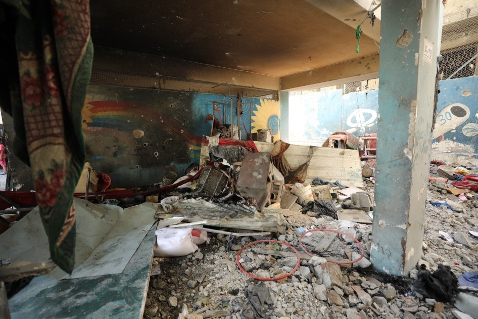 Al-Zeitoun C school in Gaza City, which an Israeli airstrike hit on September 21, 2024, killing at least 34 displaced Palestinians, including at least 21 children, who were sheltering there. 