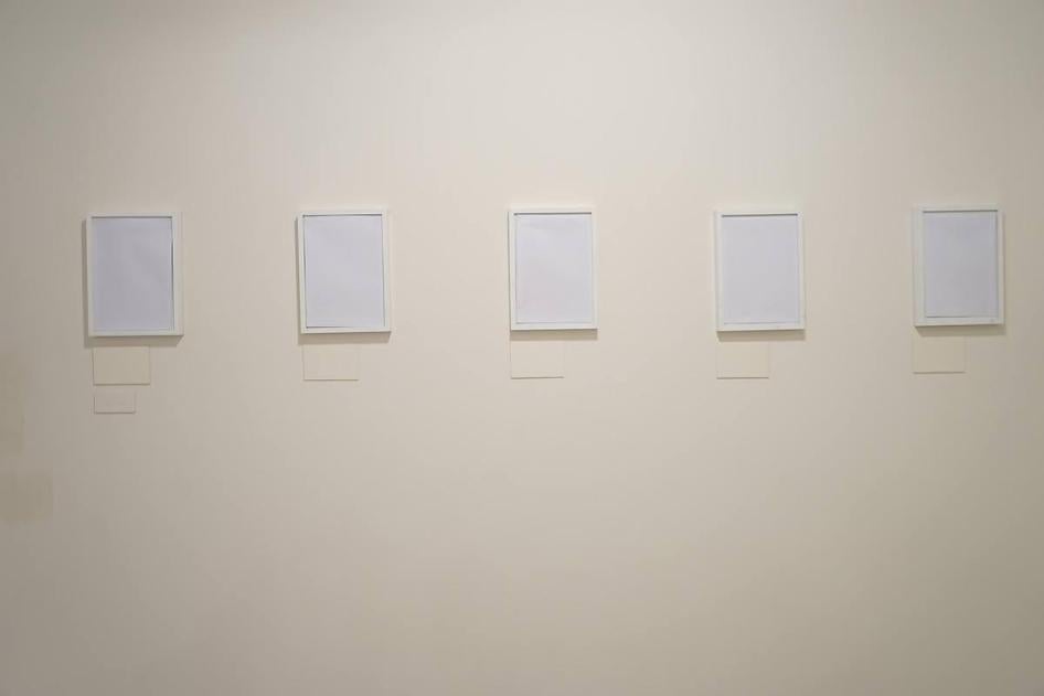 Empty art frames seen at the Dhaka Art Summit in Bangladesh following objections from China’s ambassador to Bangladesh.