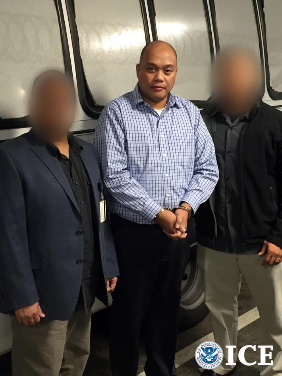 Regor Cadag Aguilar, 42, arrived in Manila, Philippines, Wednesday, February 18, escorted by ICE Enforcement and Removal Operations (ERO) officers.