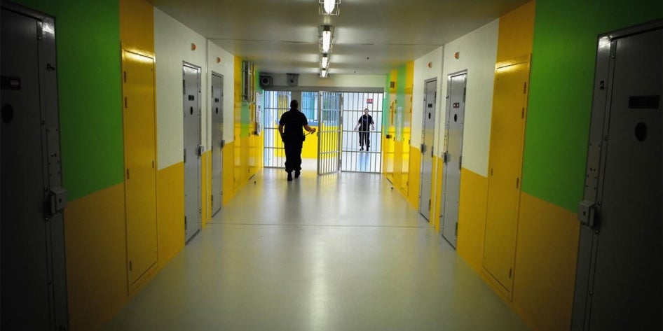 Couloir du Centre pénitentiaire de Bourg-en-Bresse