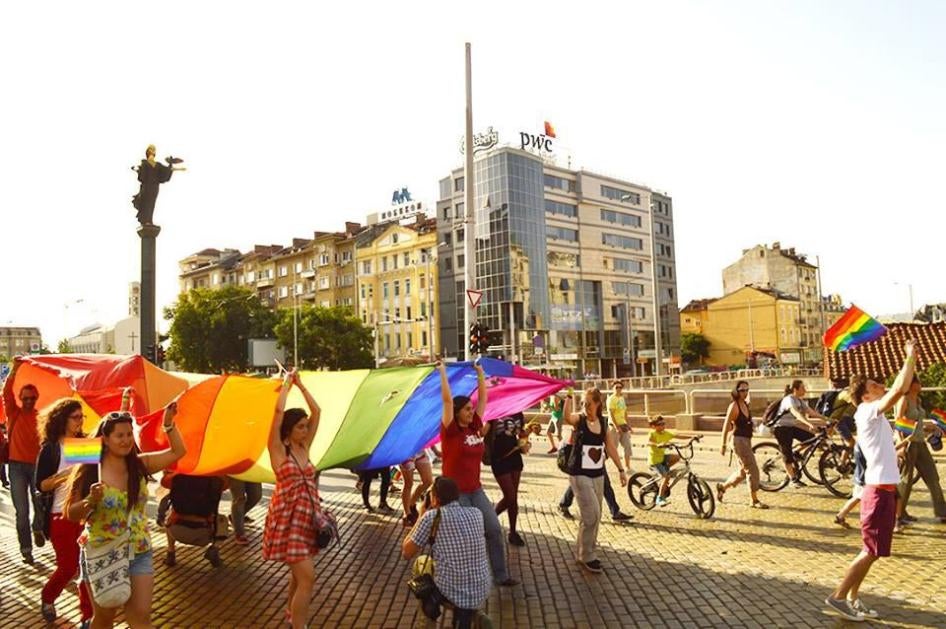 Participants march in the 2014 Sofia Pride parade in Bulgaria’s capital. 