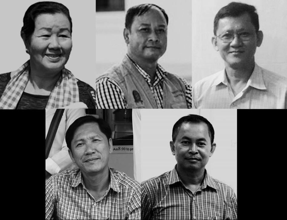 (ទីក្រុងញូវយ៉ក) -  អង្គការឃ្លាំមើលសិទិ្ធមនុស្សបាននិយាយនៅថ្ងៃនេះថា រដ្ឋាភិបាលកម្ពុជាគួរតែដោះលែងអ្នកការពារសិទ្ធិមនុស្ស ៥នាក់ជាបន្ទាន់ ដែលបានចំណាយពេលមួយឆ្នាំនៅក្នុងគុកដោយសារការចោទប្រកាន់ពាក់ព័ន្ធនឹងនយោបាយ។ សមាជិកបច្ចុប្បន្ន ៤រូប និងអតីតសមាជិកមួយរូបនៃសមាគមការ