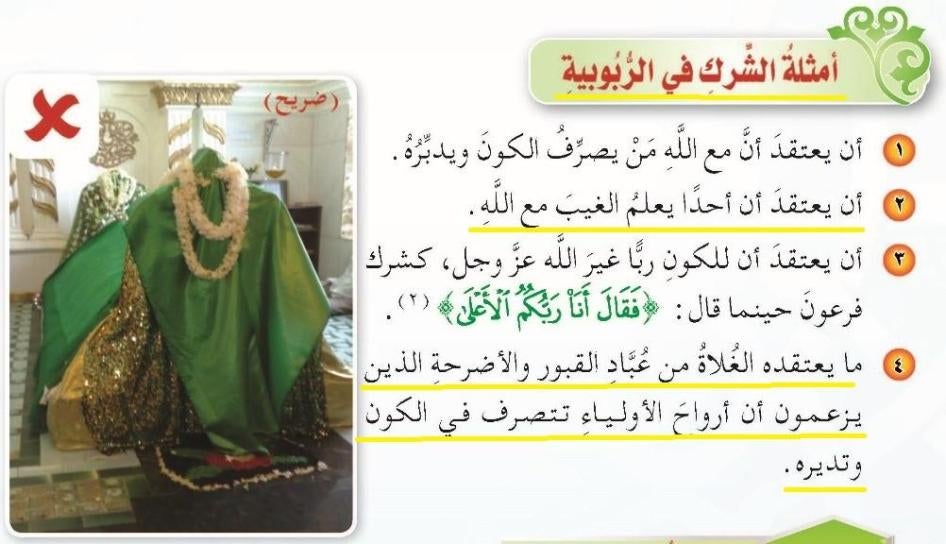 Tawhid, Student Book, Sixth Grade, First Semester, 2016-17, p. 32.