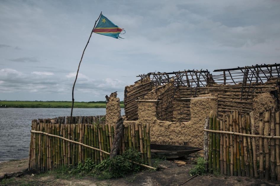 A burned house in Bongende village, Yumbi territory, on the banks of the Congo River, Democratic Republic of Congo, January 27, 2019.