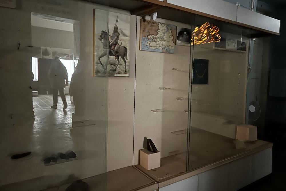 Emptied glass display cases