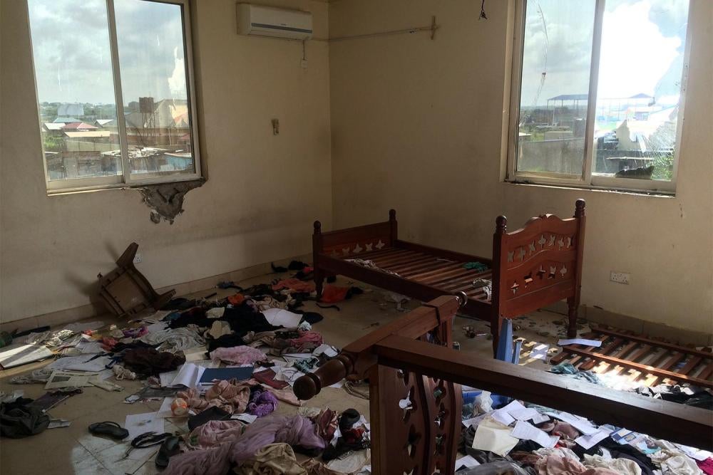 Looted room in a house attacked by government forces in the Munuki neighborhood of Juba, South Sudan on July 10, 2016. 