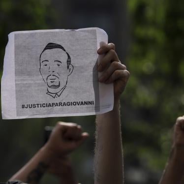Young people march in Guadalajara, Jalisco on June 6, 2020 to protest the May 4 killing of Giovanni López after he was arrested in Ixtlahuacán de los Membrillos, Jalisco, allegedly for not wearing a mask.