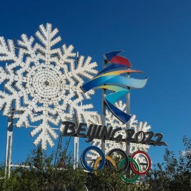 Photo of the Olympic and Paralympic Winter Games logo in Zhangjiakou City where the 2022 Winter Olympic Games will take place, September 17, 2020, Zhangjiakou City, Hebei Province, China. © 2020 Imaginechina via AP Images