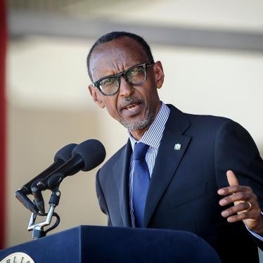 Rwanda’s President Paul Kagame speaks during the state funeral of Kenya’s former president, Daniel arap Moi, at Nyayo Stadium in Nairobi, Kenya, February 11, 2020.