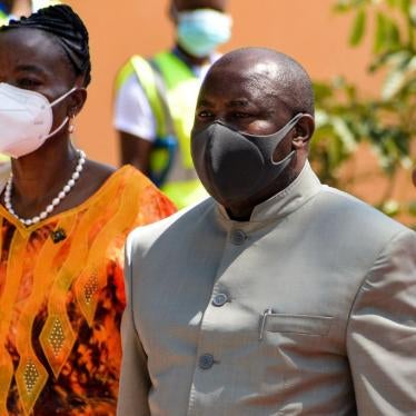 Burundi's President Evariste Ndayishimiye, right, attends the inauguration of the new Kisumu port with an oil loading jetty at Lake Victoria in Kisumu, Kenya, on May 31, 2021.