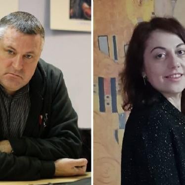 Руководитель гомельского отделения «Весны» Леонид Судаленко и волонтерка «Весны» Татьяна Ласица.