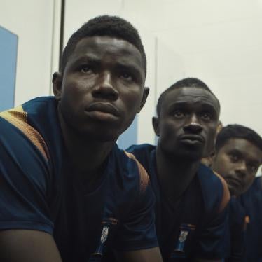 The football team made up of migrant workers in Qatar. 