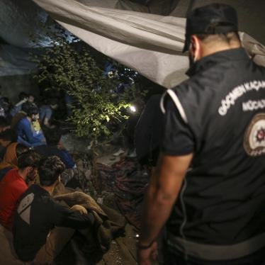 Turkish security forces detain a group of migrants in Van Province, near Turkey’s border with Iran. August 21, 2022.