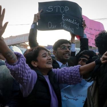 Student Union Cadres demonstrate outside the Myanmar embassy in Nepal against the Myanmar military court death sentence imposed on December 5, 2022, on seven university students who had protested against the military coup in Myanmar.