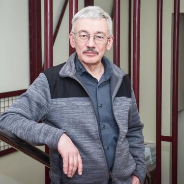 Oleg Orlov, at Memorial’s Moscow office.