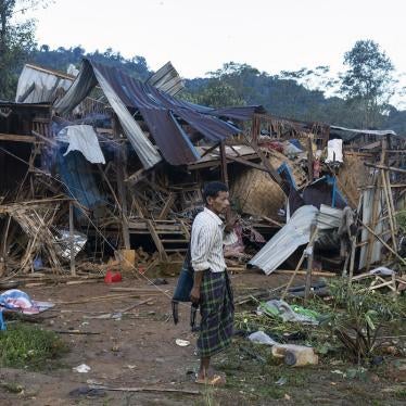 Homes destroyed after air and artillery strikes in Mung Lai Hkyet village, in Kachin State, Myanmar, October 10, 2023.