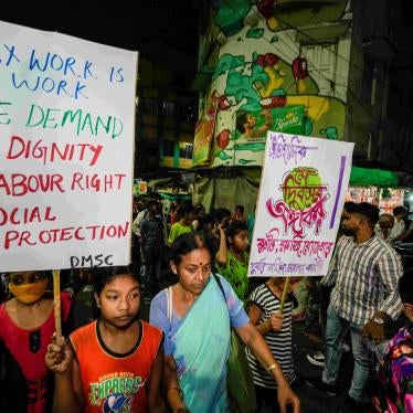 Sex workers and allies at a rally demanding sex work be recognized as work