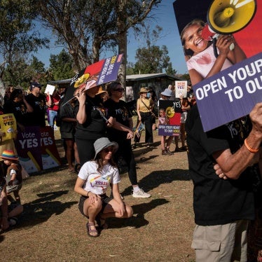 A “Walk for Yes” rally hosted by the Yes23 campaign prior to Australia's referendum.