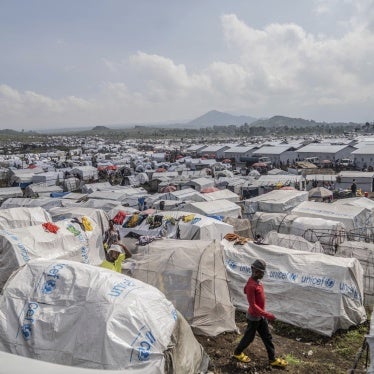 People displaced by fighting between Congolese forces and M23 rebels at a camp on the outskirts of Goma, Democratic Republic of Congo, March 13, 2024.