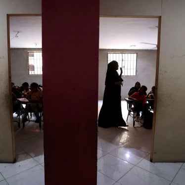 Sudanese students attend a class at a school teaching Sudanese curriculum, in Giza, Egypt, September 23, 2024. 