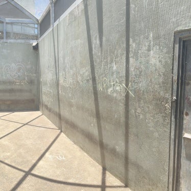 A concrete exercise yard at the Cairns watch-house in which authorities detained children, in Queensland, Australia, 2024.