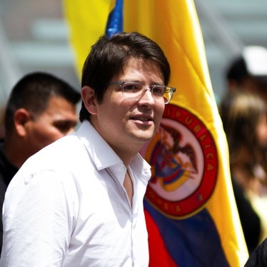 Colombian Senator Miguel Uribe Turbay during a demonstration in Bogotá, Colombia, February 15, 2023.