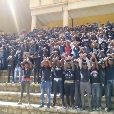 Protesters in Oromia region, Ethiopia.