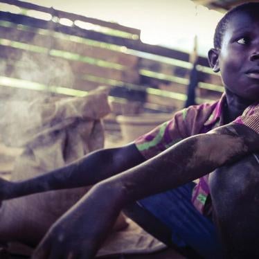 A 13-year-old boy works in artisanal and small-scale gold mining in Obuasi. He dropped out of school at the age of 12 and would like to continue his education.