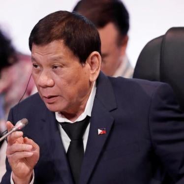 Philippines' President Rodrigo Duterte gestures during the opening session of the ASEAN and European Union summit at the Philippine International Convention Center (PICC) in Pasay, metro Manila, Philippines on November 14, 2017.