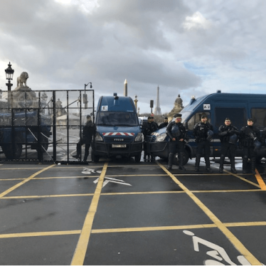 Riot police barricade, Jardin des Tuileries, Paris, December 8, 2018.