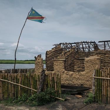 A burned house in Bongende village, Yumbi territory, on the banks of the Congo River, Democratic Republic of Congo, January 27, 2019.
