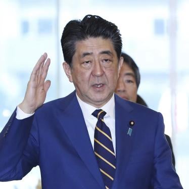Japan's Prime Minister Shinzo Abe enters into the prime minister's office in Tokyo on January 20, 2020. House of Councilors Plenary session starts on the same day.
