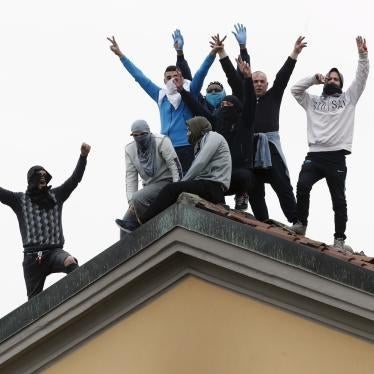 Inmates stage a protest against new rules to cope with coronavirus emergency